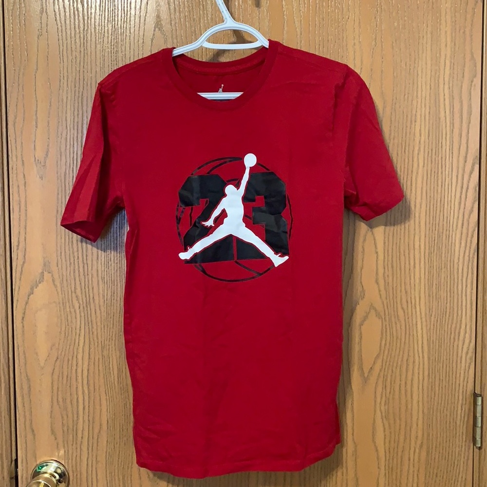 Red Air Jordan shirt
